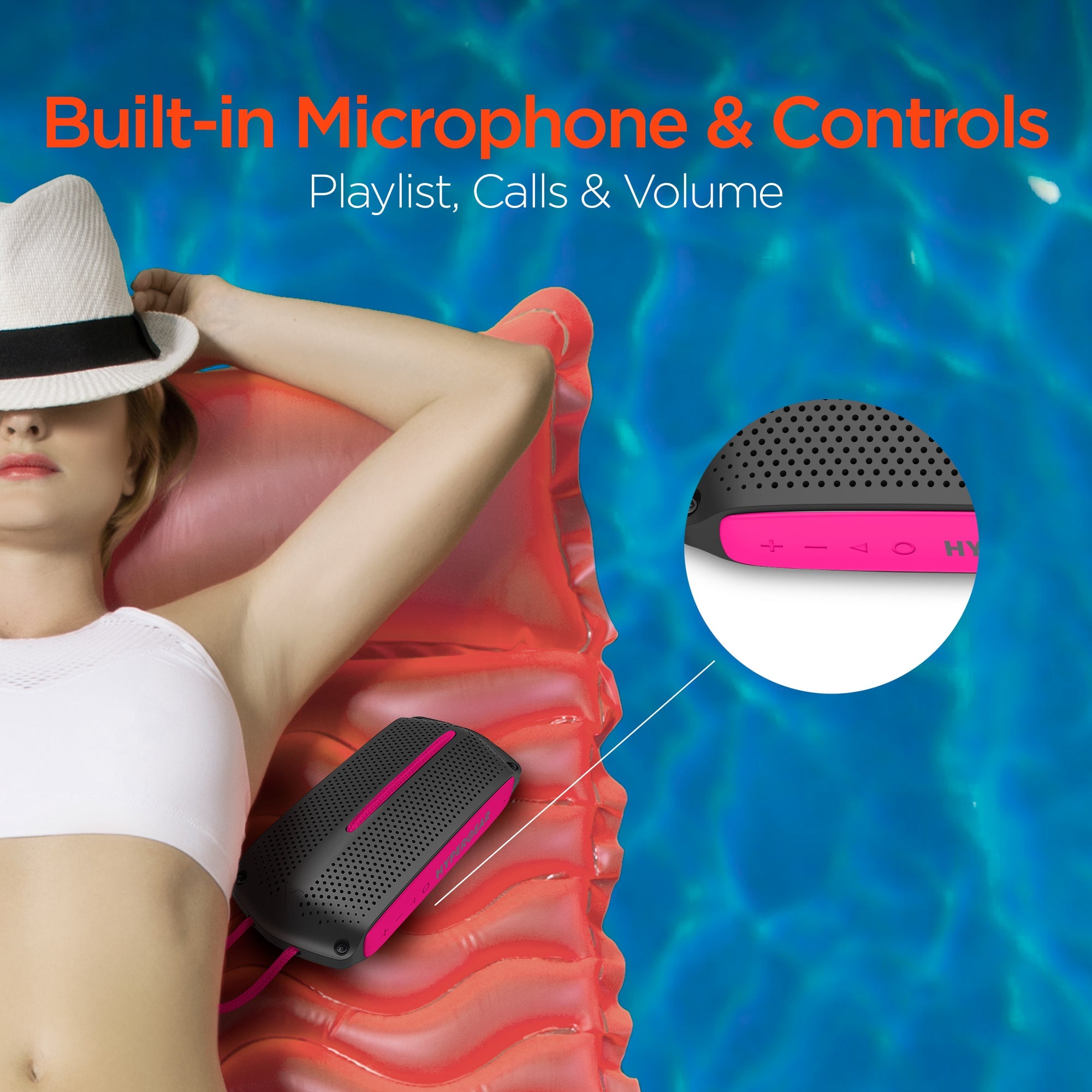 HyperGear Wave Water Resistant Wireless Speaker with Extended Battery Life (WATER-PRNT)