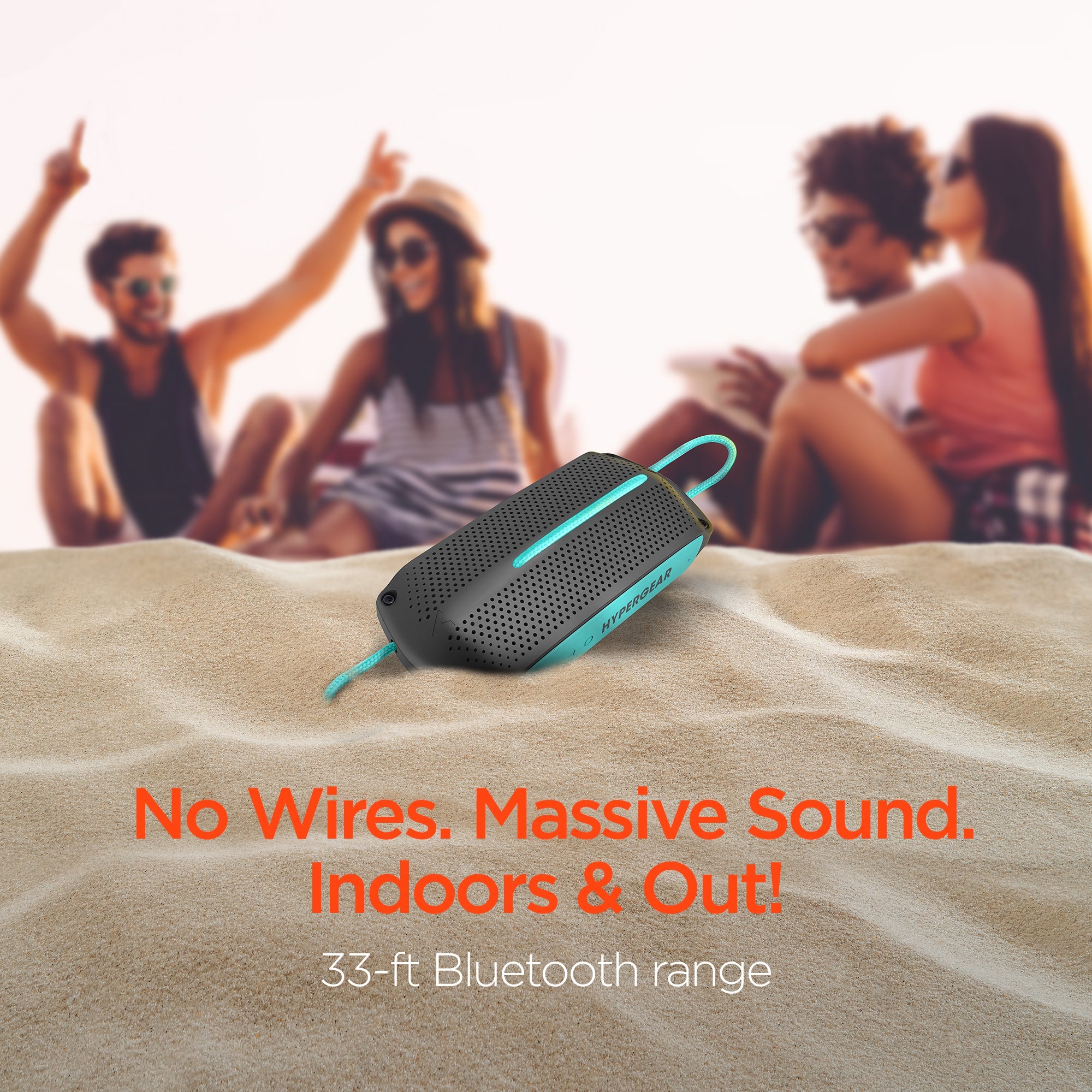 HyperGear Wave Water Resistant Wireless Speaker with Extended Battery Life (WATER-PRNT)
