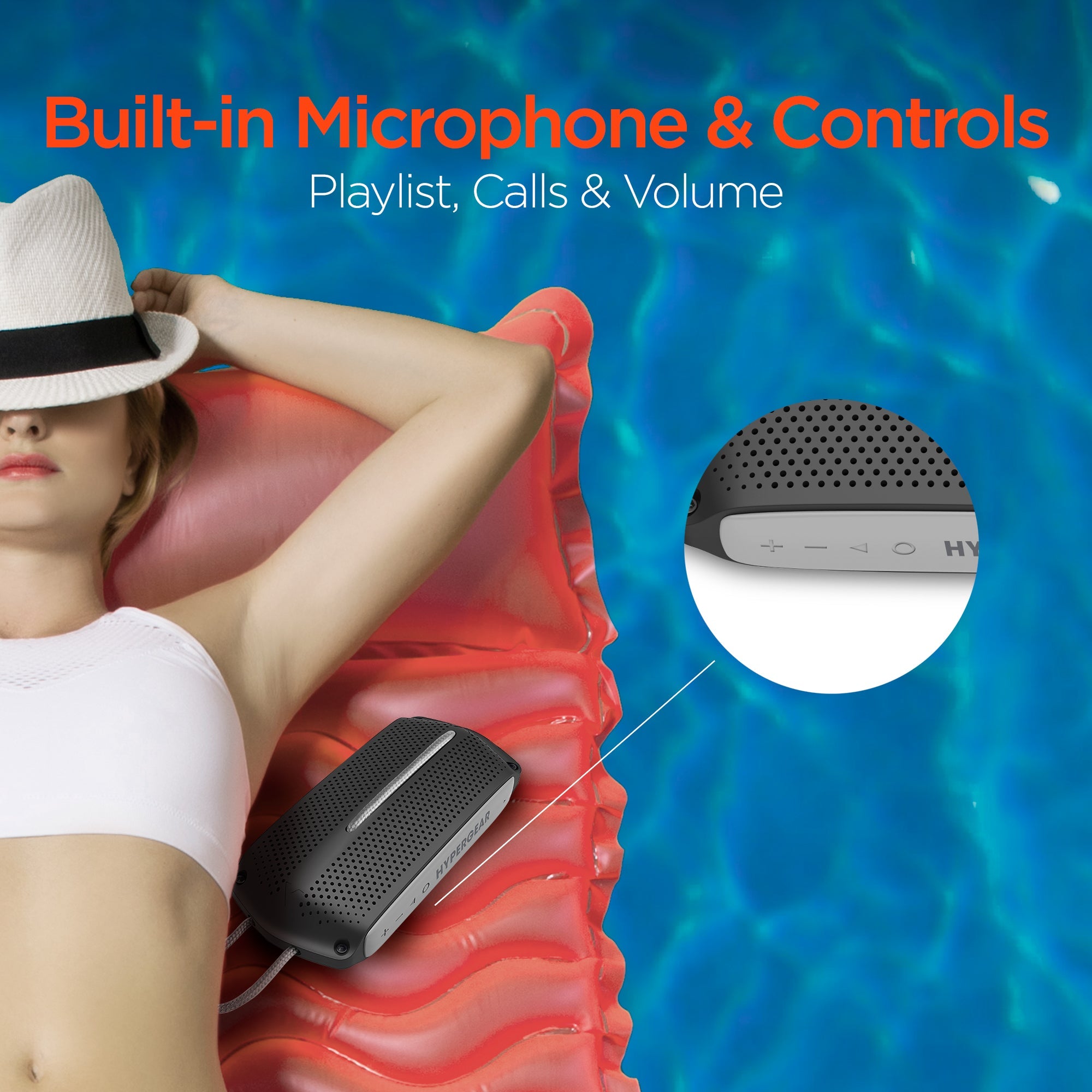 HyperGear Wave Water Resistant Wireless Speaker with Extended Battery Life (WATER-PRNT)