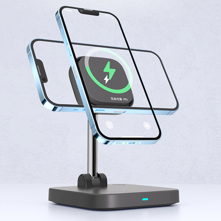 3-in-1 magnetic wireless charger holder with cooling fan suitable for wireless charging of iPhone products