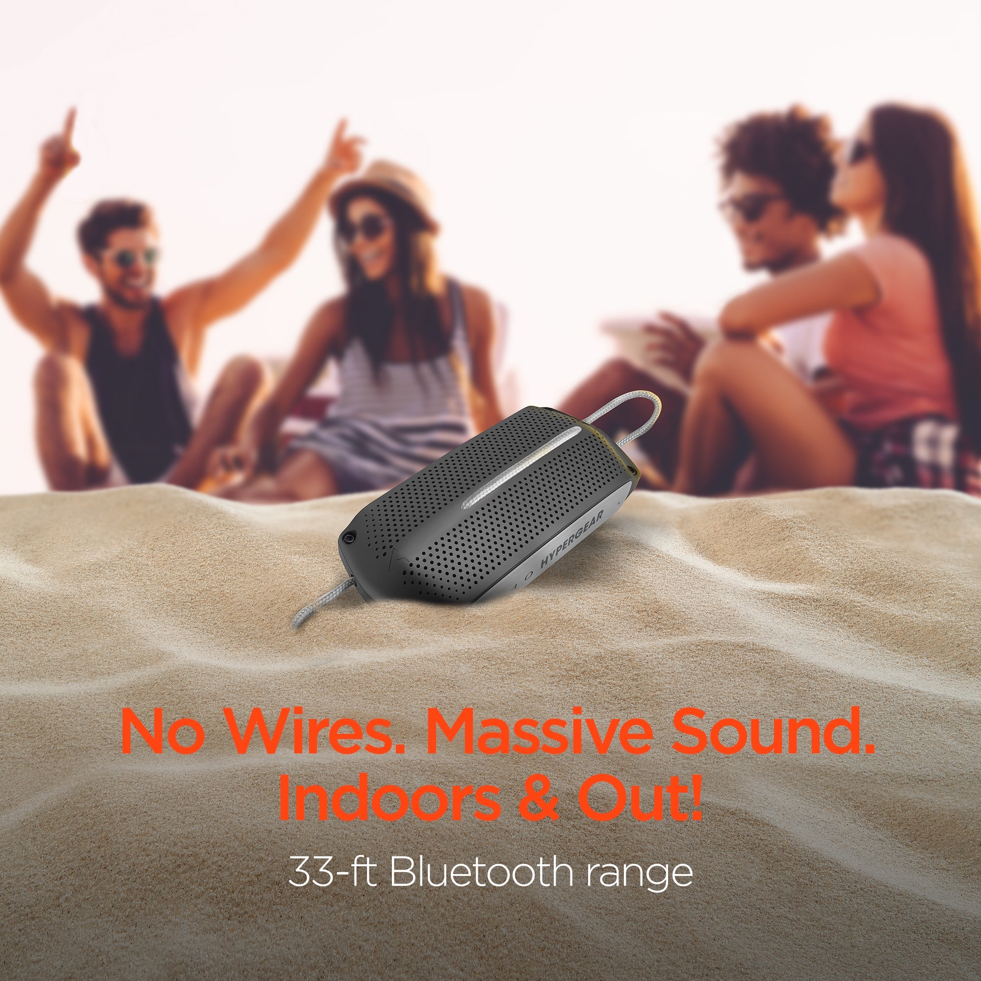 HyperGear Wave Water Resistant Wireless Speaker with Extended Battery Life (WATER-PRNT)
