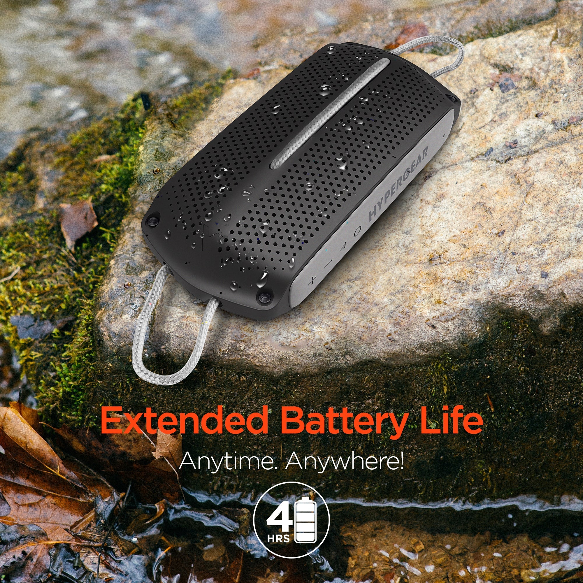 HyperGear Wave Water Resistant Wireless Speaker with Extended Battery Life (WATER-PRNT)