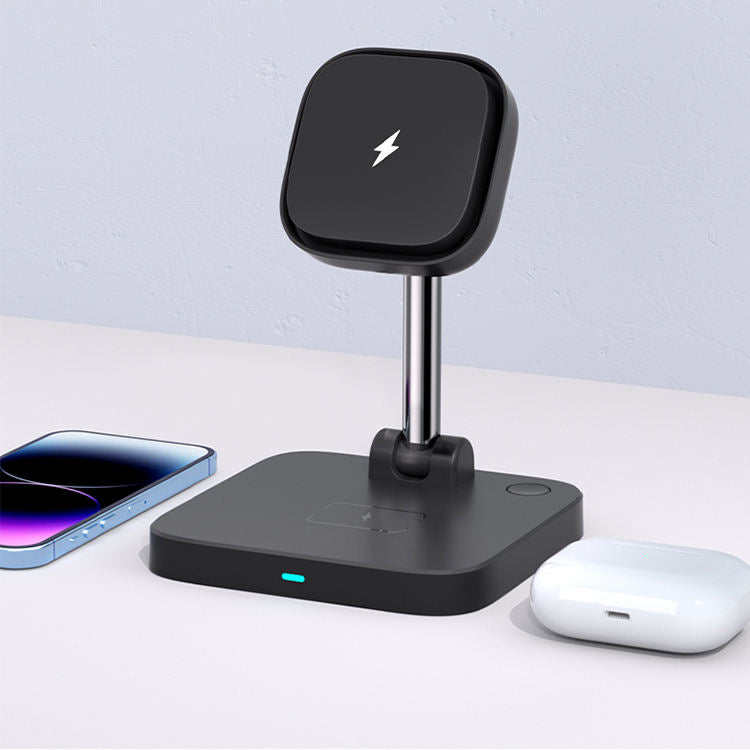 3-in-1 magnetic wireless charger holder with cooling fan suitable for wireless charging of iPhone products