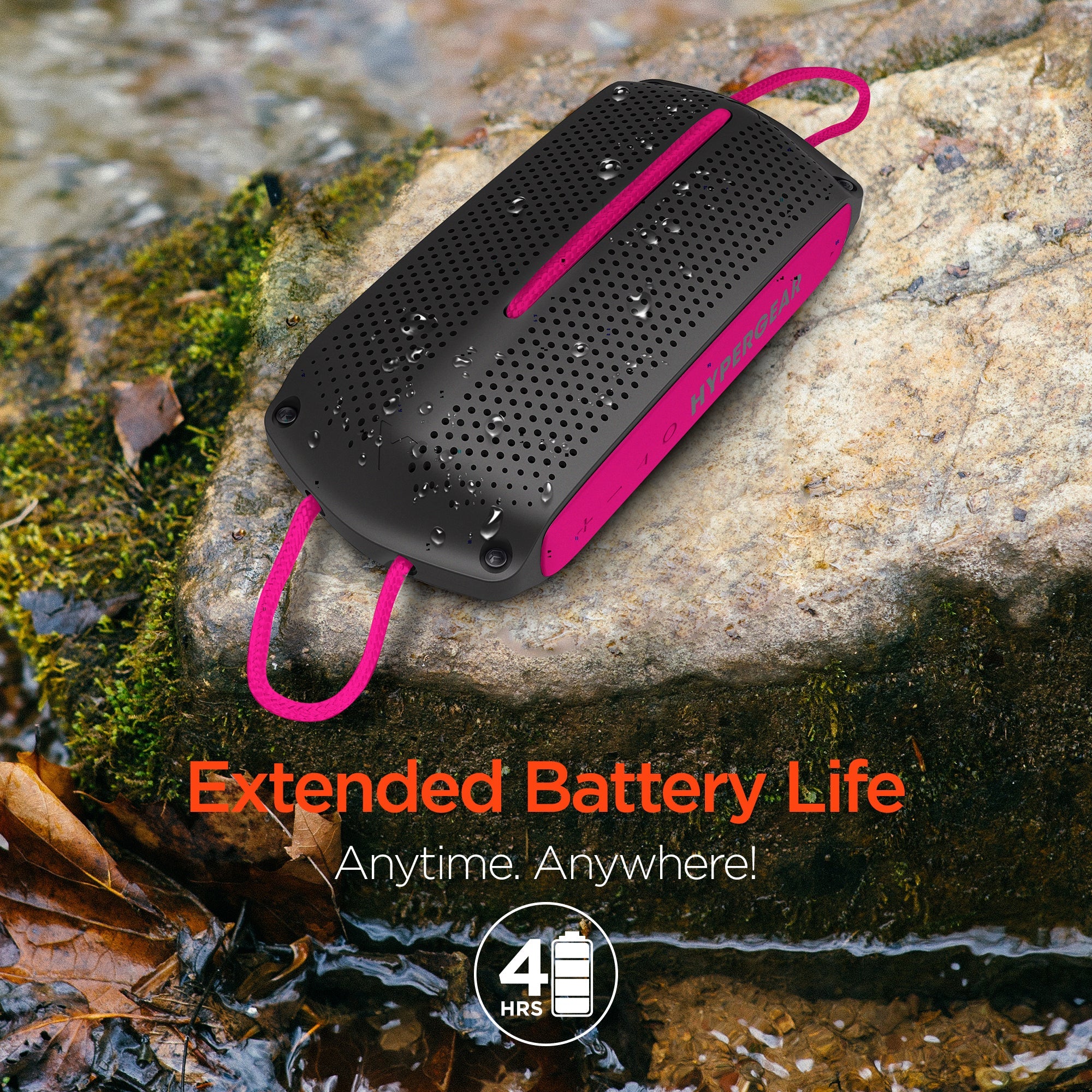HyperGear Wave Water Resistant Wireless Speaker with Extended Battery Life (WATER-PRNT)